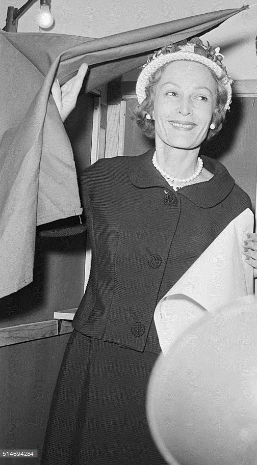 A smiling Pat Nixon emerges from her voting booth in the 1960 election. By late that night, when the razor-thin victory was given to Kennedy instead of her husband, Mrs. Nixon cried in public the first and only time; she believed there had been voter fraud in Texas and Illinois and urged her husband to demand a recount. He refused.