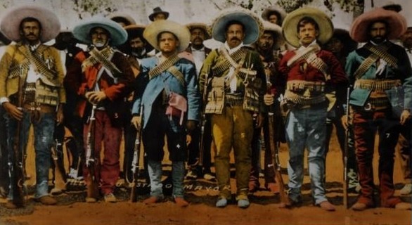 Pancho Villa and some of his revolutionary military.