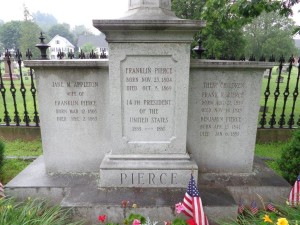 Franklin, Jane, Bennie and Robert Pierce are buried together in Concord, New Hampshire.
